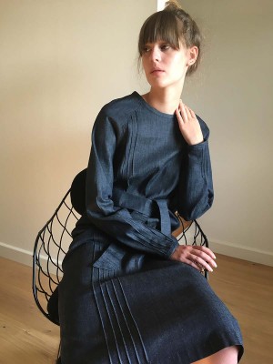Jurk met geplooide details